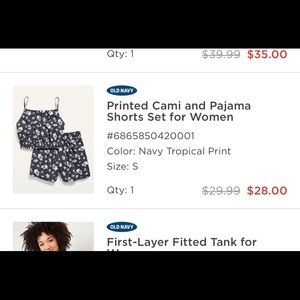 Old navy cami and shorts sleep set